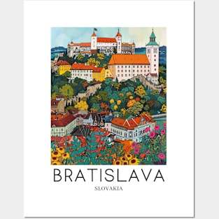 A Pop Art Travel Print of Bratislava - Slovakia Posters and Art